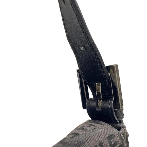 Auth FENDI Mamma bucket / Zucchino pattern 8BR001 Black Jacquard Leather - Picture 8 of 16